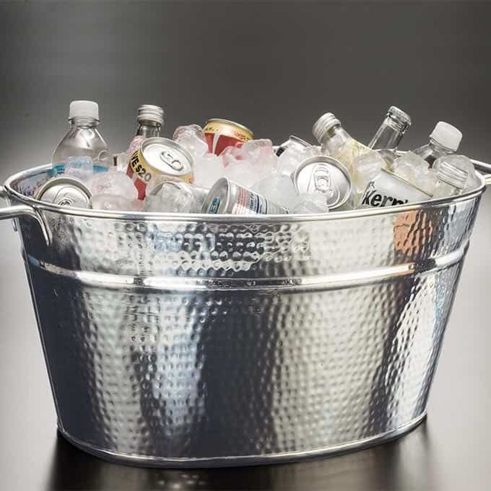 American Metalcraft Hammered Stainless Steel Party Tub, 19-1/2 X 9 X 13-1/2 Inch