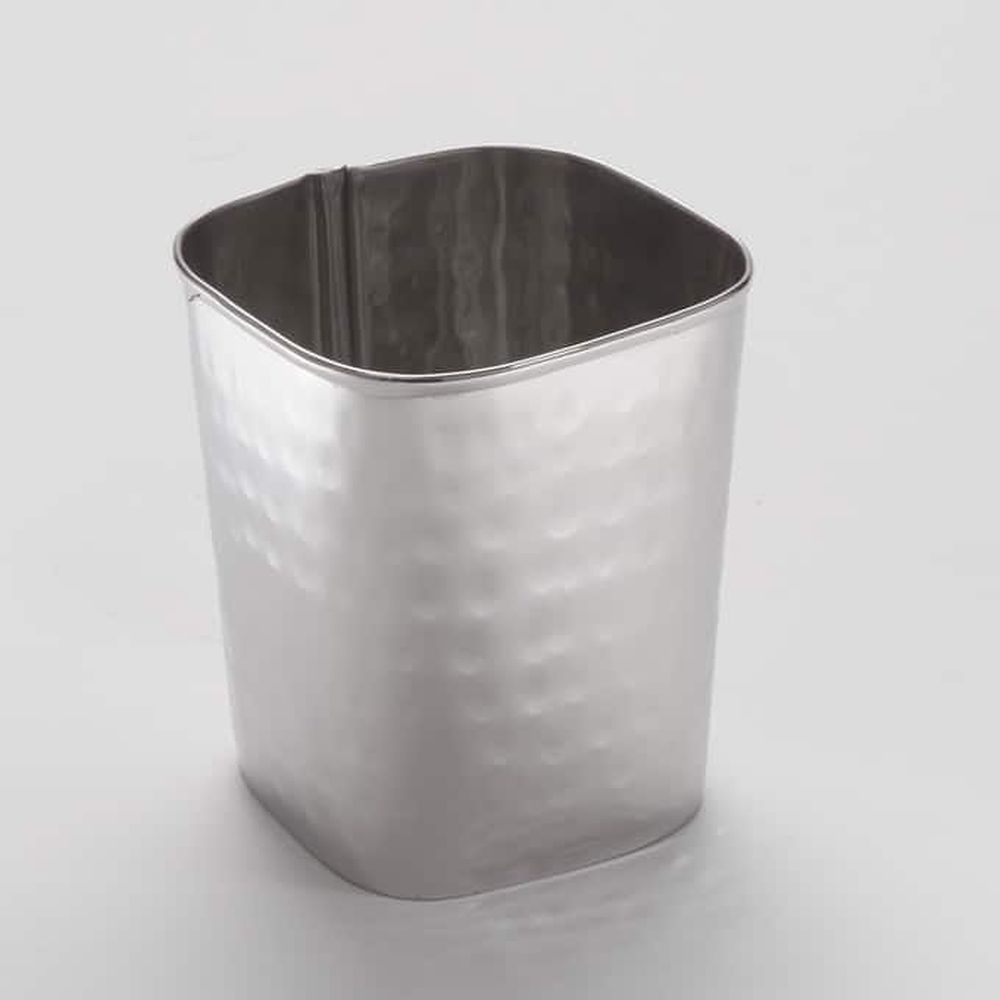 American Metalcraft Hammered Stainless Steel 12 Ounce Square Fry Cup, 3-1/4 X 3-1/2 Inch