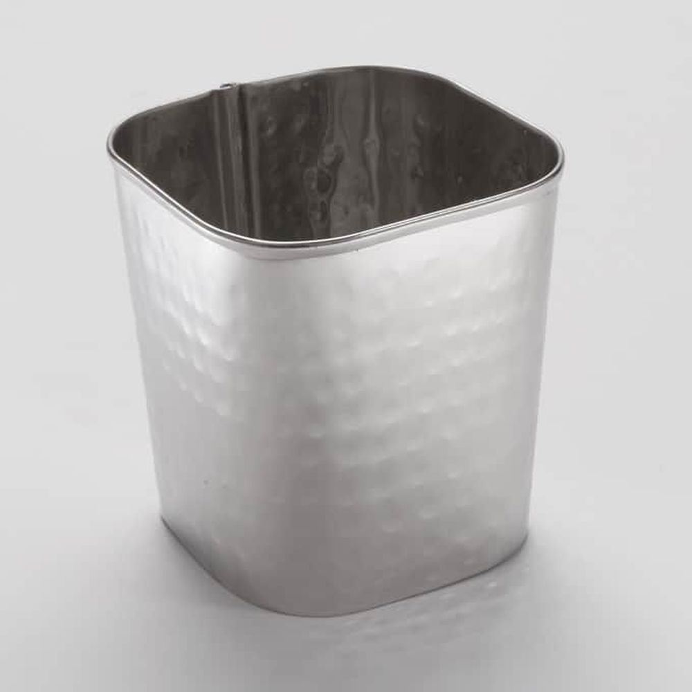 American Metalcraft Hammered Stainless Steel 28 Ounce Square Fry Cup, 3-5/8 X 3-5/8 Inch