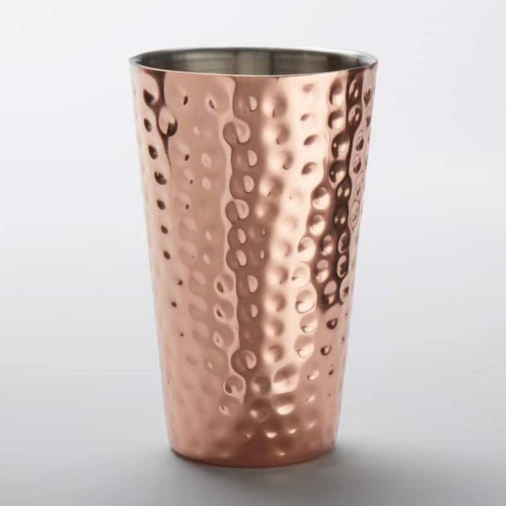 American Metalcraft Copper Hammered Stainless Steel Mirror Finish 16 Ounce Double Wall Tumbler, 3-1/2 Inch Dia. X 5-3/4 Inch Height