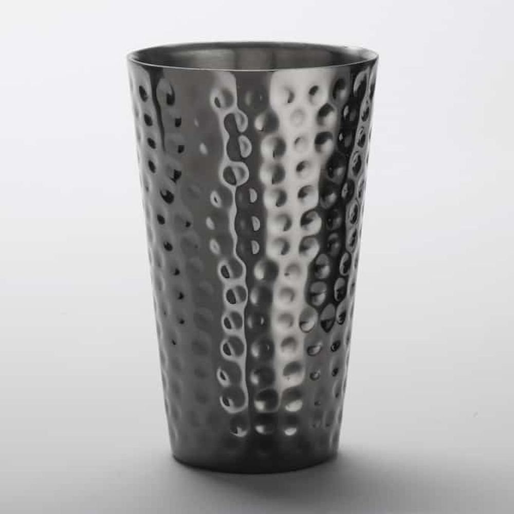 American Metalcraft Black Hammered Stainless Steel Mirror Finish 16 Ounce Double Wall Tumbler, 3-1/2 Inch Dia. X 5-3/4 Inch Height