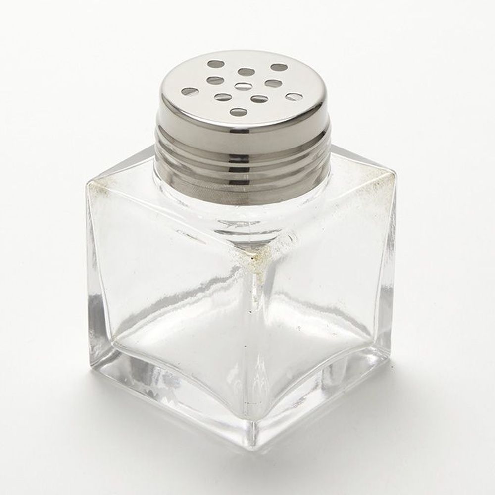 American Metalcraft Clear San Plastic 6 Ounce Vintage Glass Shaker With Stainless Steel Cheese Top, 2-5/8 X 2-5/8 X 3-3/4 Inch