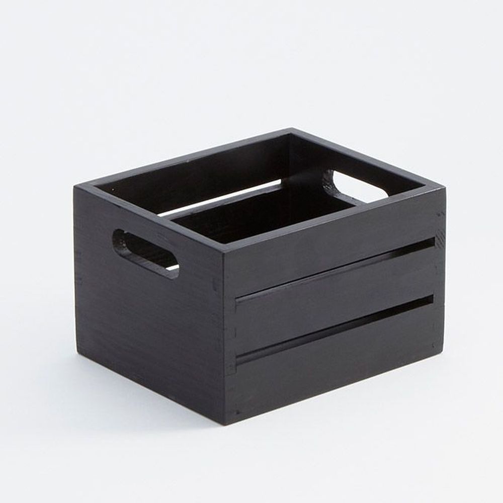 American Metalcraft Black Pine Wood Caddy, 7-1/2 X 6-1/4 X 4-3/4 Inch
