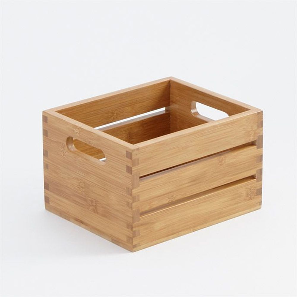 American Metalcraft Brown Bamboo Wood Caddy, 7-1/2 X 6-1/4 X 4-3/4 Inch