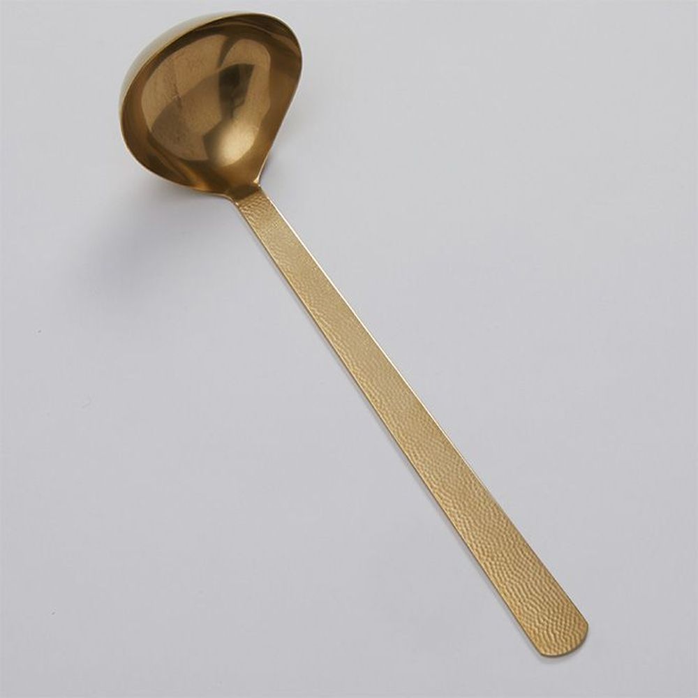 American Metalcraft Vintage Gold Hammered Stainless Steel 3 1/2 Ounce Ladle, 13 Inch
