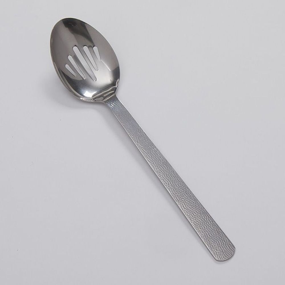 American Metalcraft Vintage Hammered Stainless Steel Slotted Spoon, 13 1/4 Inch Length