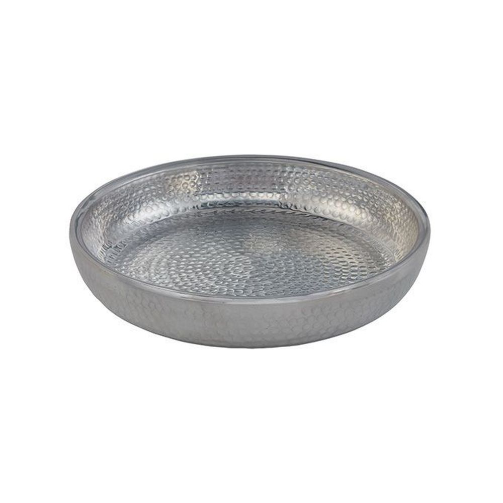 American Metalcraft Silver Hammered Aluminum 128 Ounce Double Wall Seafood Tray, 14 Inch Dia. X 2-3/4 Inch Height