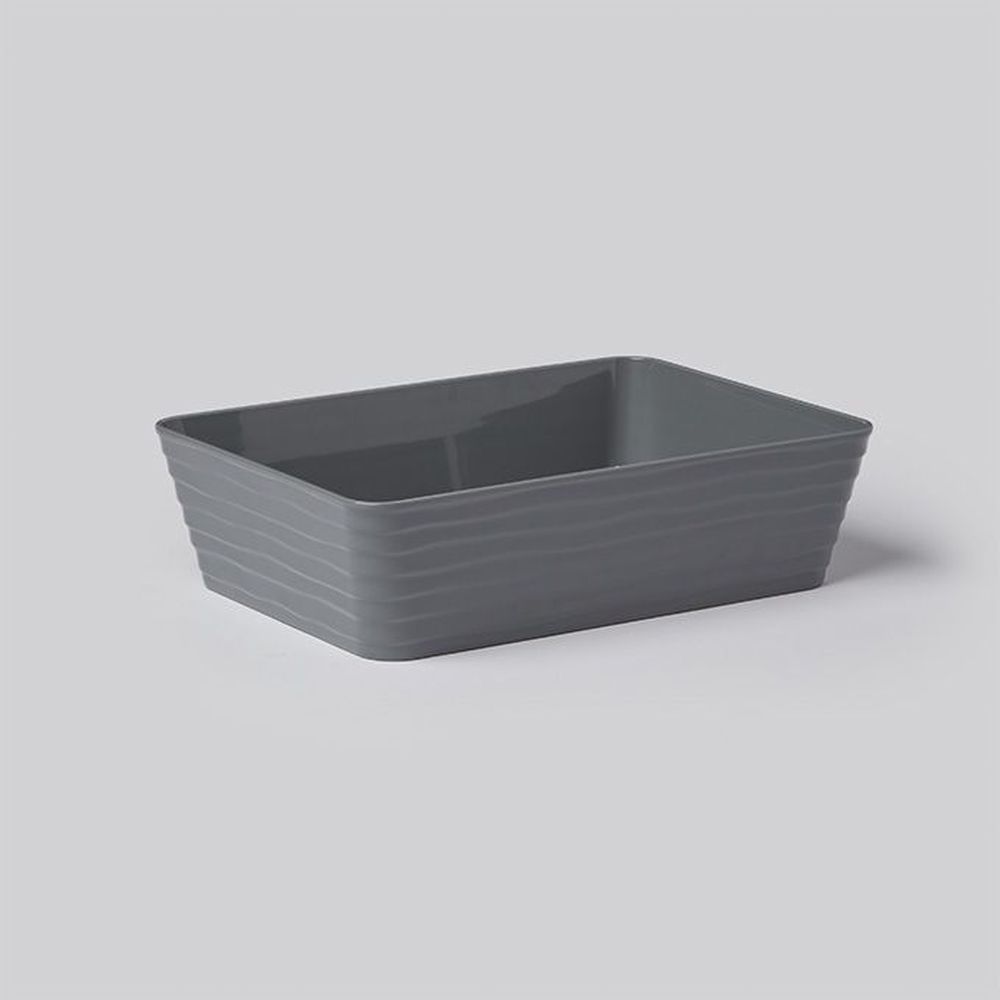 American Metalcraft Del Mar Collection Gray Abs Plastic Rectangular Serving Bowl, 96 Ounce Capacity