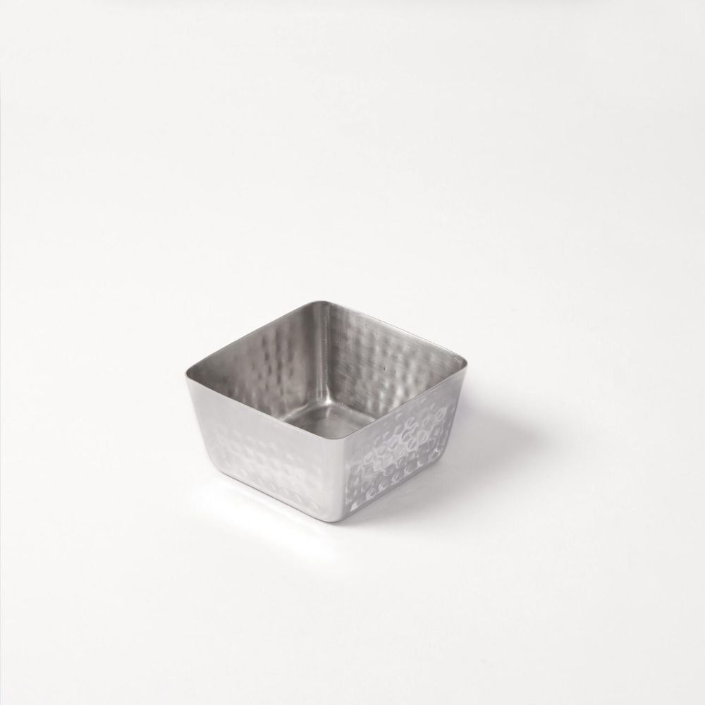 American Metalcraft Hammered Stainless Steel 30 Ounce Square Bowl, 5 X 2-3/4 Inch Height