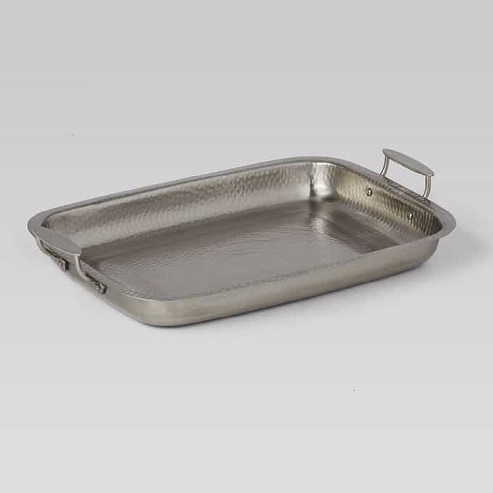 American Metalcraft Hammered Stainless Steel Rectangular 168 Ounce Serving Pan, 18-1/4 X 14 X 2 Inch Height