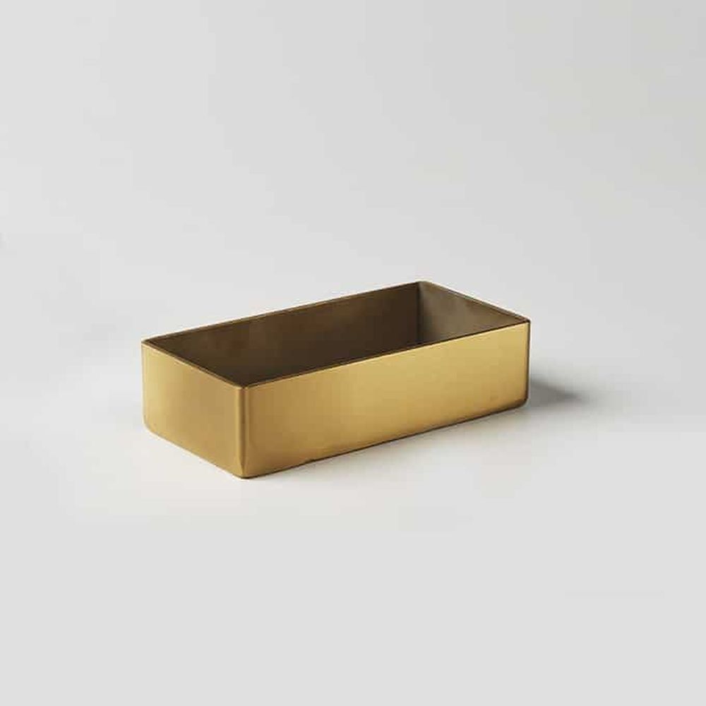 American Metalcraft Gold Stainless Steel Satin Finish Holder Tray, 4-1/4 X 2-1/4 X 1 Inch