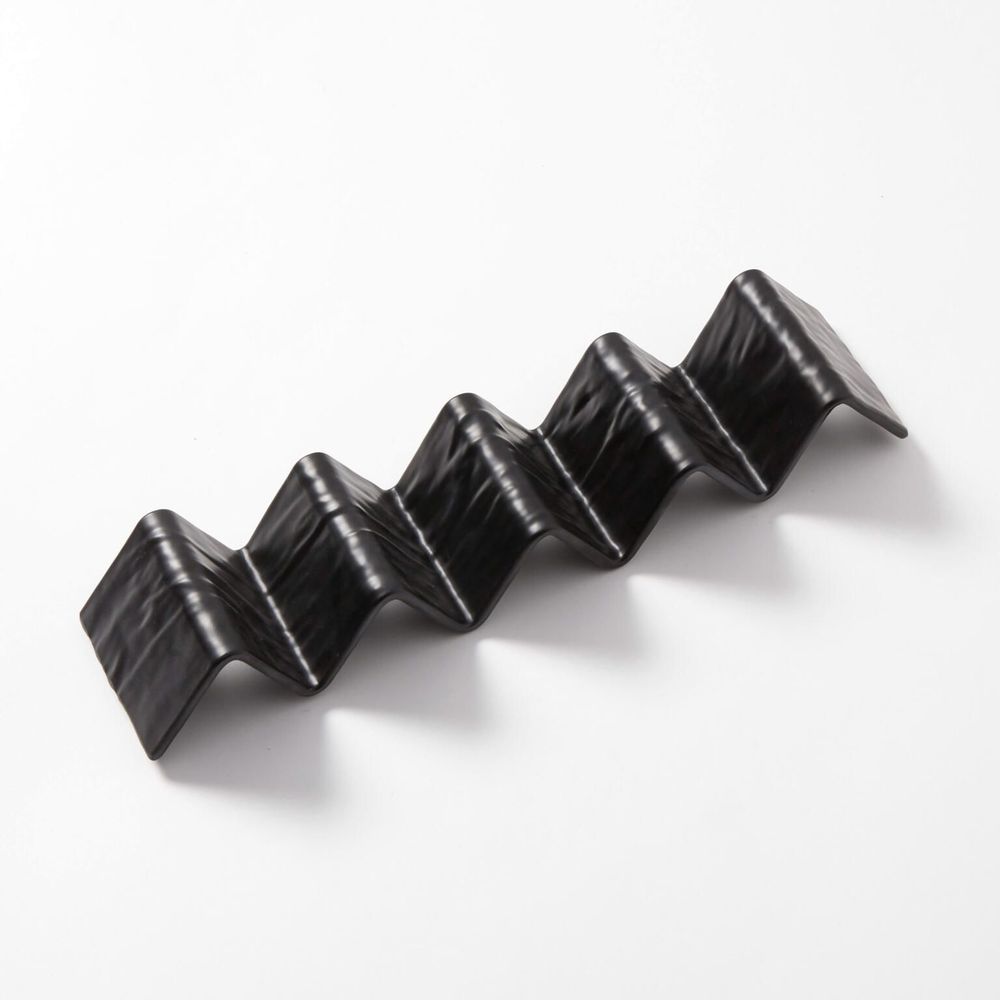 American Metalcraft Black Faux Slate Melamine 4 And 5 Compartment Taco Holder, 13-1/4 X 3 X 2 Inch