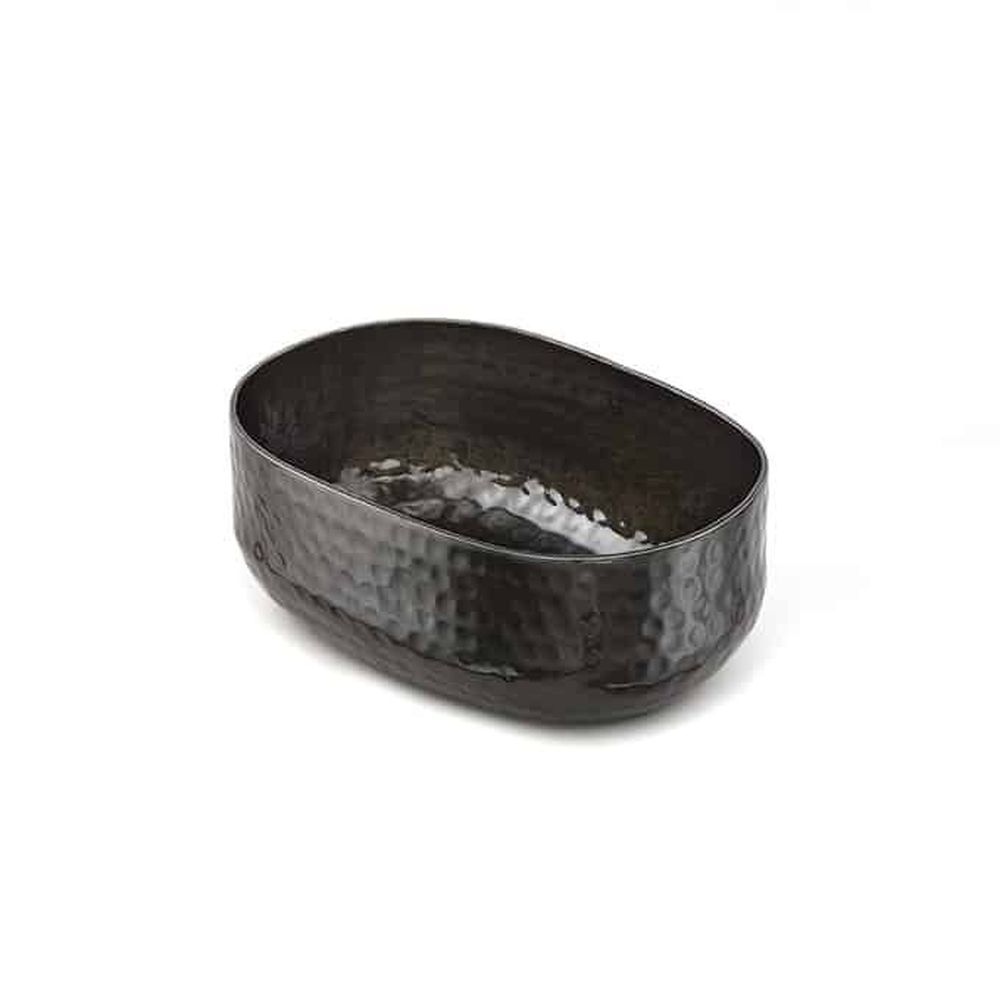 American Metalcraft Black Hammered Aluminum 25 Ounce Oval Bowl, 6-1/2 X 4-3/4 X 2-1/2 Inch