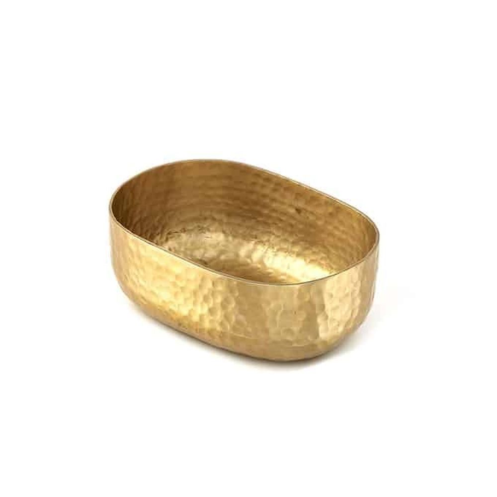 American Metalcraft Gold Hammered Aluminum 25 Ounce Oval Bowl, 6-1/2 X 4-3/4 X 2-1/2 Inch