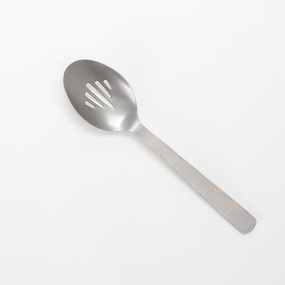American Metalcraft Vintage Hammered Stainless Steel Slotted Spoon, 10 Inch Length