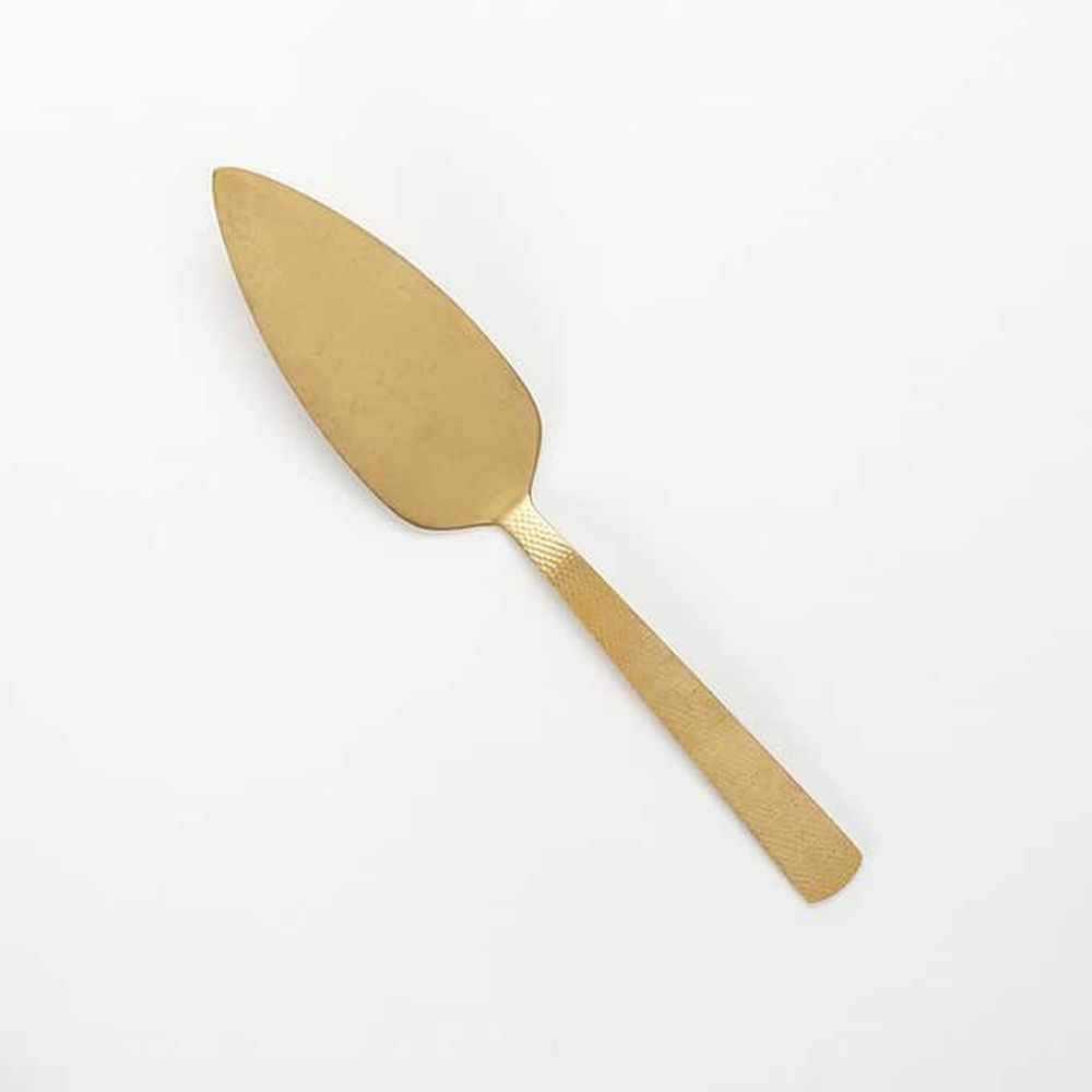 American Metalcraft Vintage Gold Hammered Stainless Steel Pie Server, 10 Inch Length
