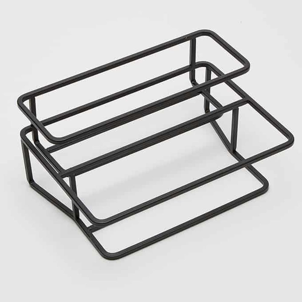 American Metalcraft Black Iron Twilight Two Tiered Condiment Rack, 12-3/4 X 9 X 6 Inch