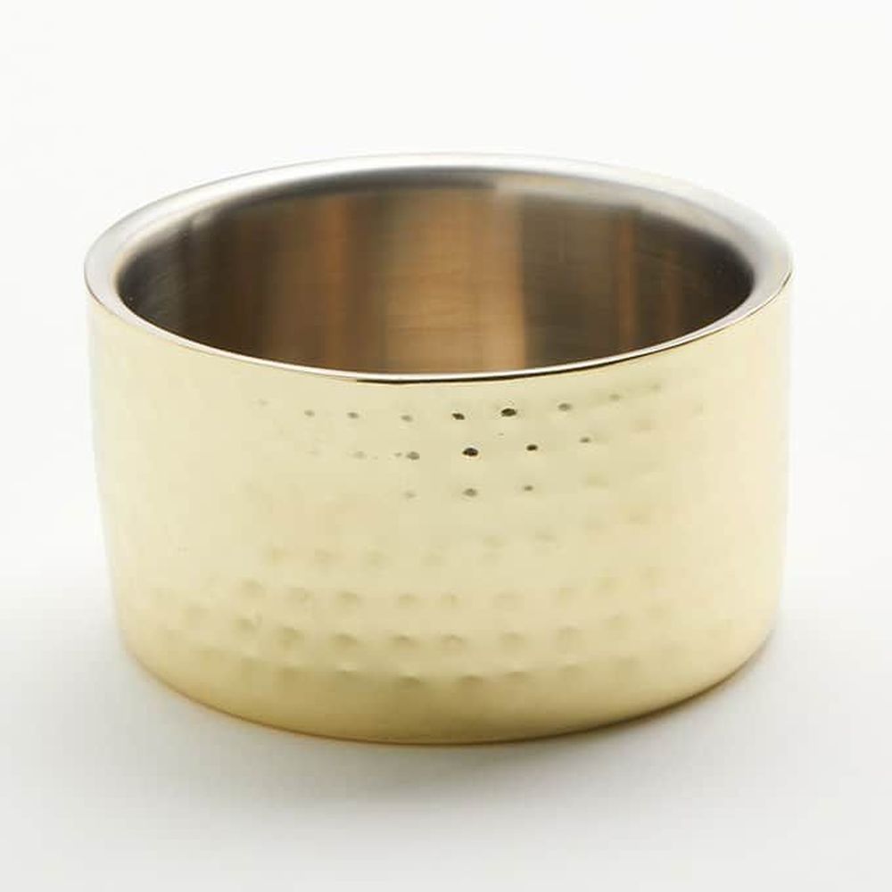 American Metalcraft Gold Hammered Stainless Steel 17 Ounce Double Wall Bowl, 4-3/4 Inch Dia. X 2-1/2 Inch Height