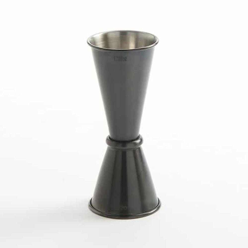 American Metalcraft Black Brushed Stainless Steel Japanese Style Jigger, 1 X 1 1/2 Ounce Capacity