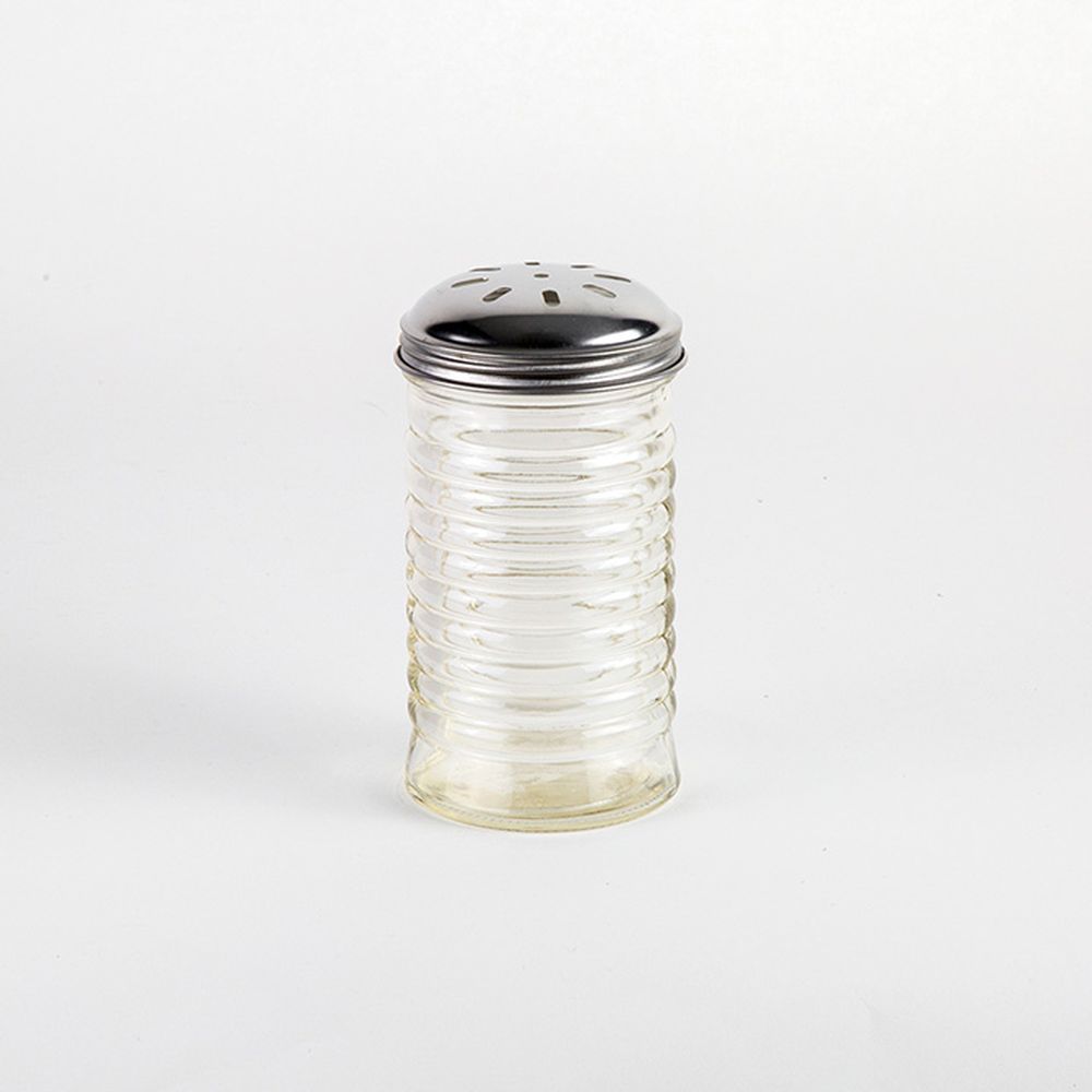American Metalcraft Glass Beehive Shaker With Stainless Steel Extra Large Holes Cheese Top, 12 Ounce Capacity