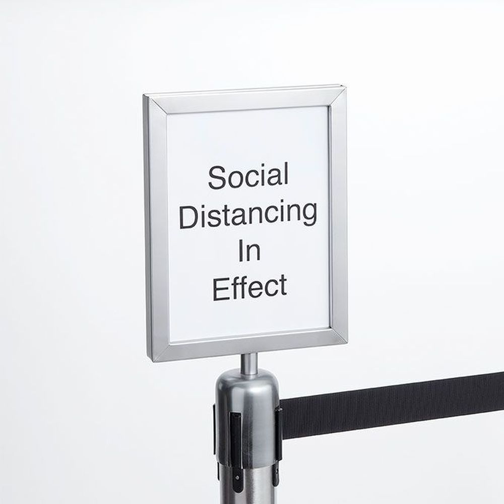 American Metalcraft Stainless Steel Satin Finish 8 1/2 X 11 Inch Retractable Sign Fits Rbss Barrier System