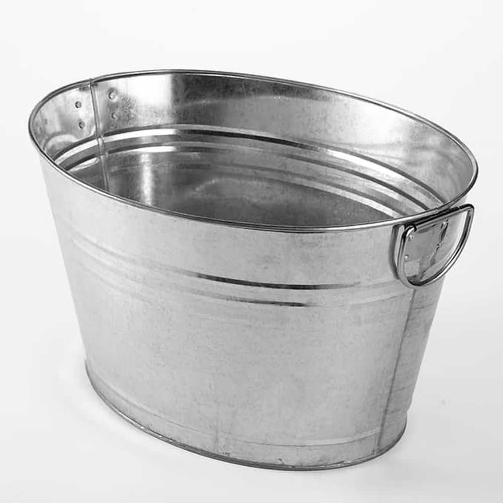 American Metalcraft Silver Galvanized Steel 25 Ounce Party Tub, 19-5/8 X 15-1/4 X 11 Inch