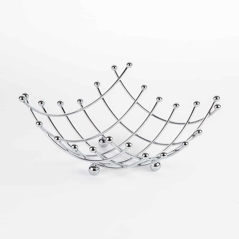 American Metalcraft Silver Chrome Checker Space/time Continuum Basket, 8 X 8 X 4 Inch