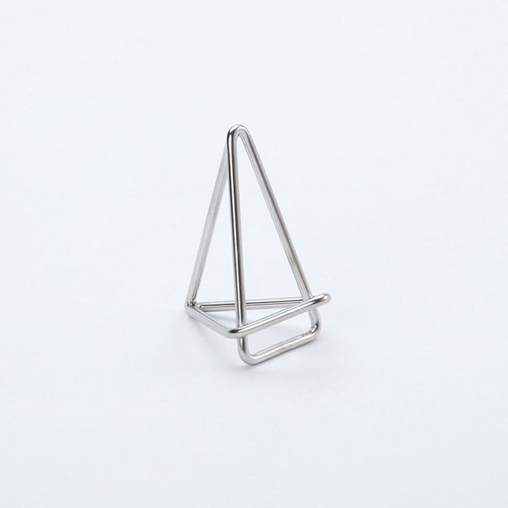 American Metalcraft Silver Iron Geometric Card Holder, 1 3/4 X 1 1/8 X 2 Inch