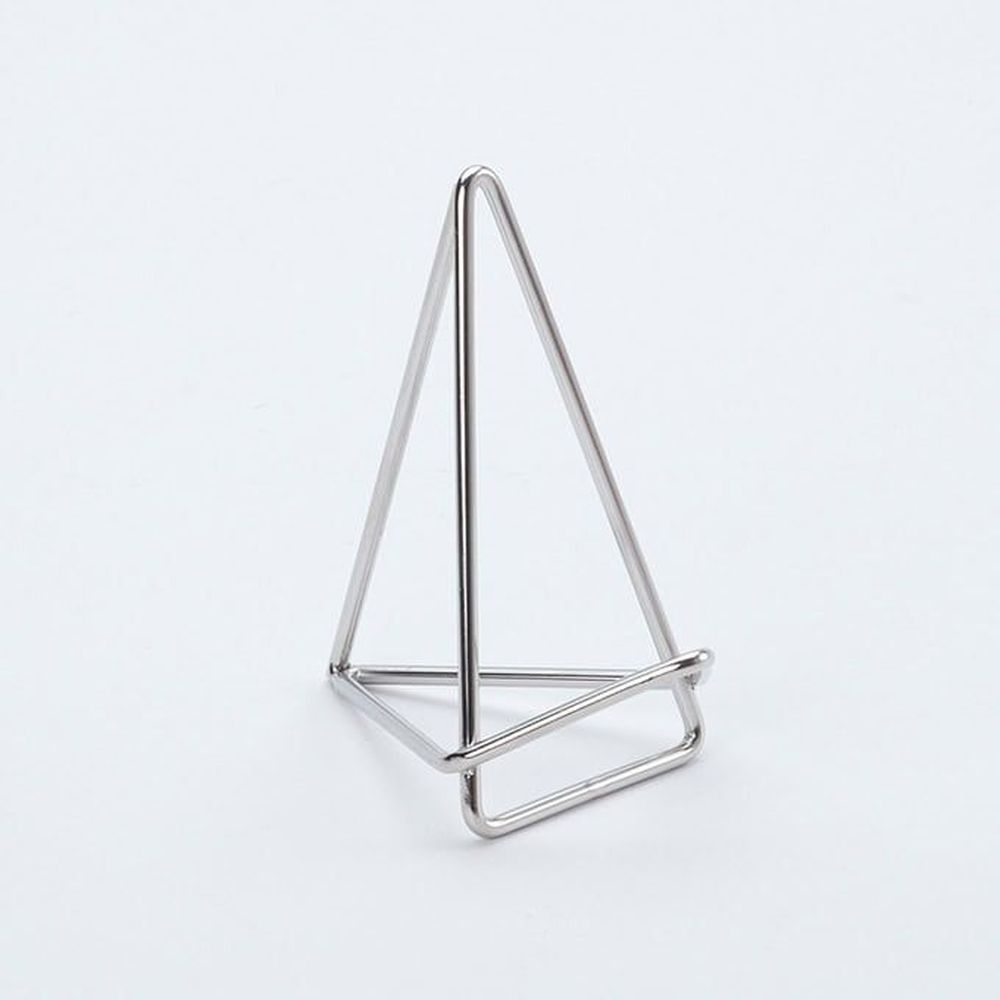 American Metalcraft Silver Iron Geometric Card Holder, 2 5/8 X 1 5/8 X 3 Inch