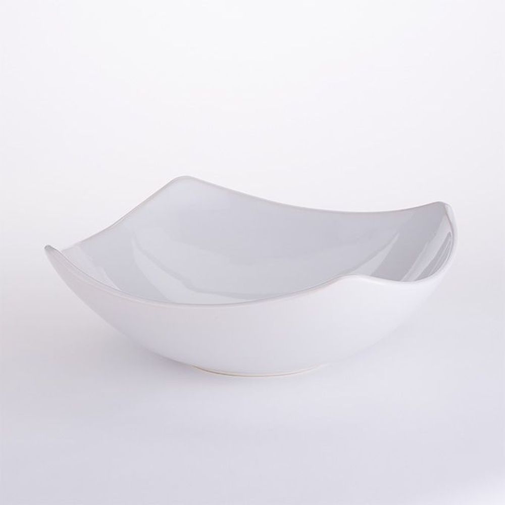 American Metalcraft White Ceramic 122 Ounce Squound Bowl, 13 Inch Dia. X 4-1/2 Inch Height