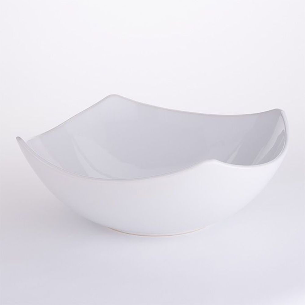 American Metalcraft White Ceramic 208 Ounce Squound Bowl, 15 Inch Dia. X 5-1/2 Inch Height