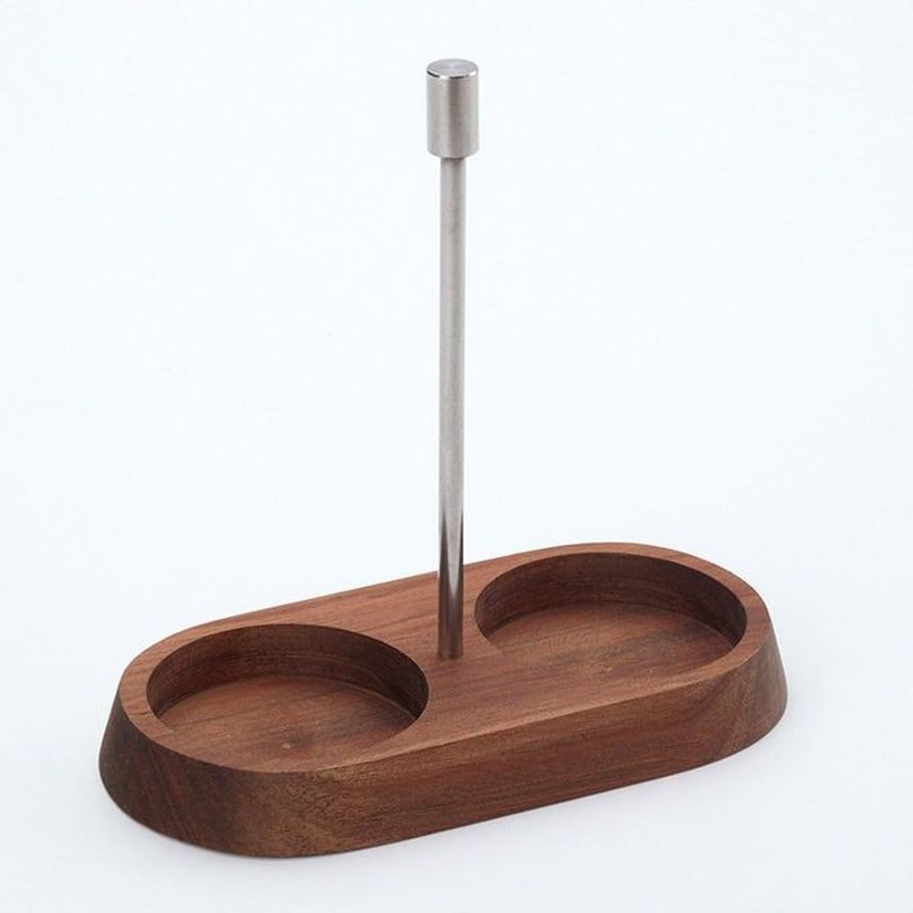 American Metalcraft Swan Collection Brown Acacia Wood Caddy Fits Gc4, Gs4 Creamer And 4406 Shaker, 6-7/8 X 3-1/2 X 6-3/4 Inch