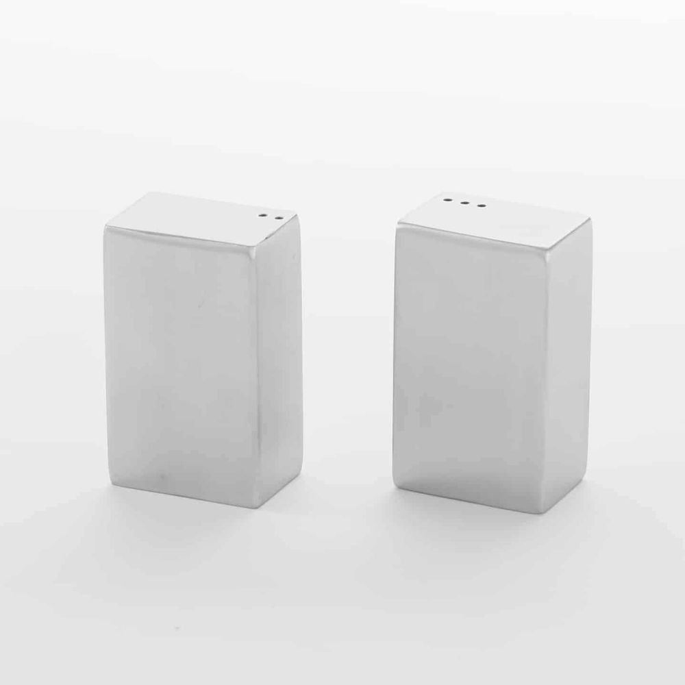 American Metalcraft Stainless Steel Rectangle Salt And Pepper Set, 21/2 Inch Height