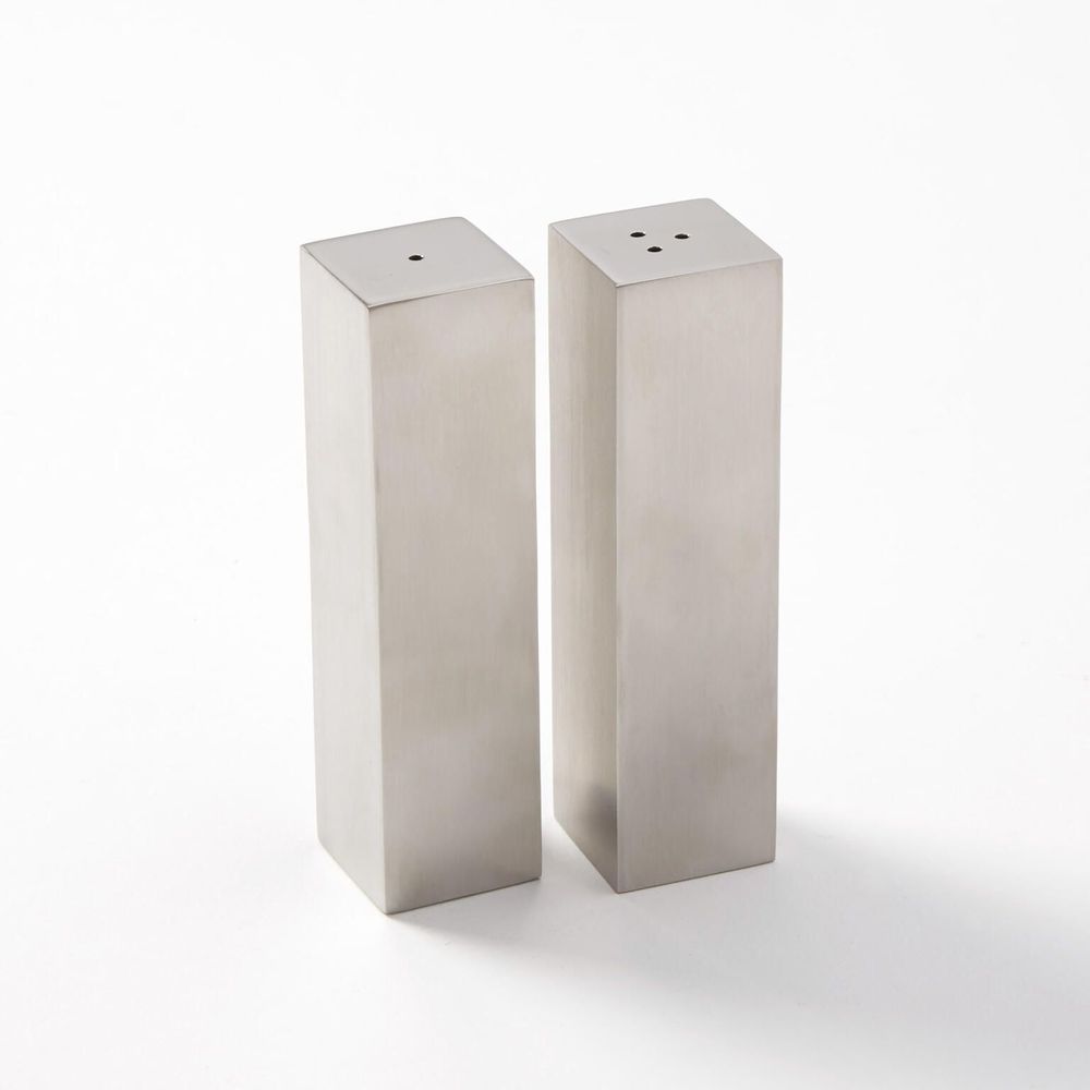 American Metalcraft Stainless Steel 3 Ounce Salt And Pepper Set, 1 X 3-3/4 Inch Height