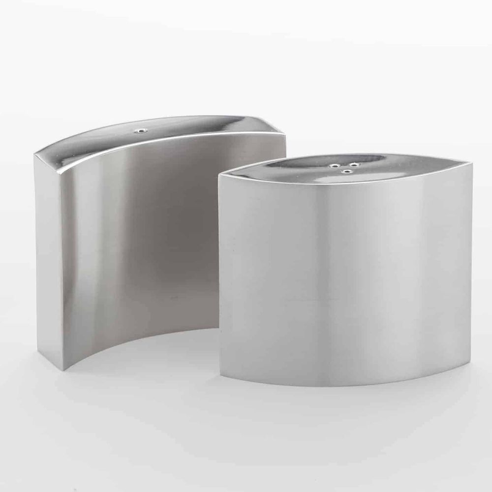 American Metalcraft Stainless Steel 4 Ounce Salt And Pepper Set, 31/8 X 25/8 Inch Height