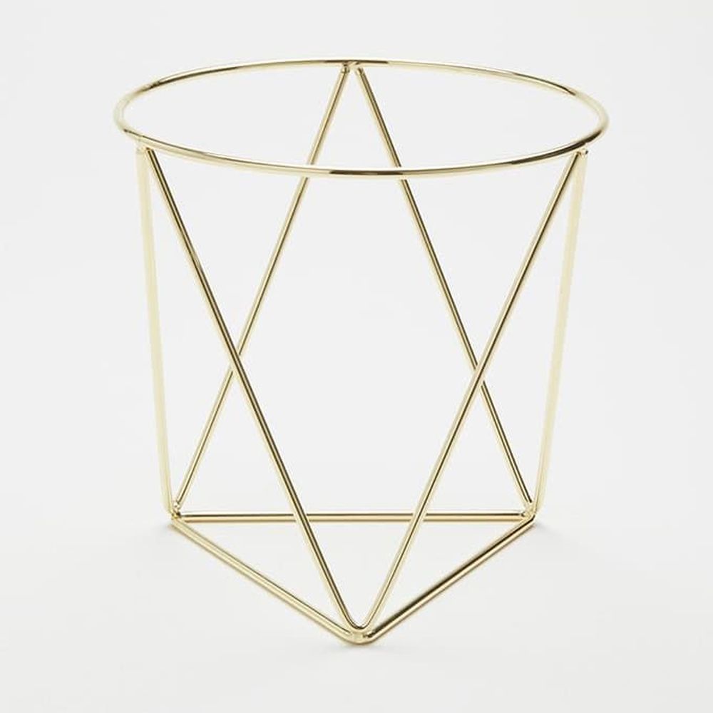 American Metalcraft Gold Geometric Pizza Stand, 7 x 7 inch