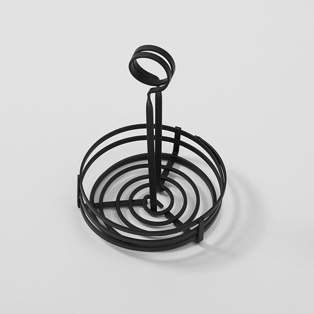 American Metalcraft Black Wrought Flat Coil Round Condiment Rack, 6 1/4 Inch Dia. X 9 1/2 Inch Height