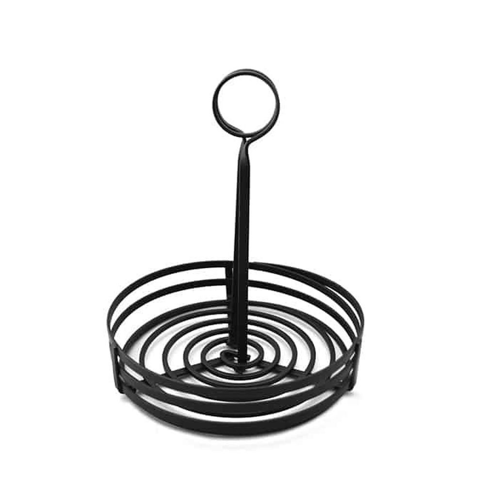 American Metalcraft Black Wrought Flat Coil Round Condiment Rack, 7-7/8 Inch Dia. X 9-1/8 Inch Height