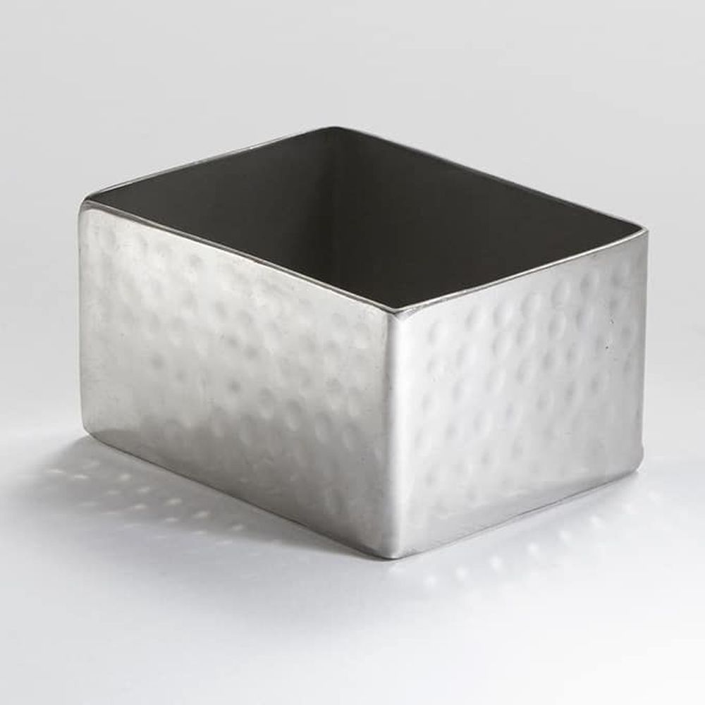 American Metalcraft Hammered Stainless Steel Rectangle Sugar Packet Holder, 3-1/4 X 2-3/4 X 1-3/4 Inch