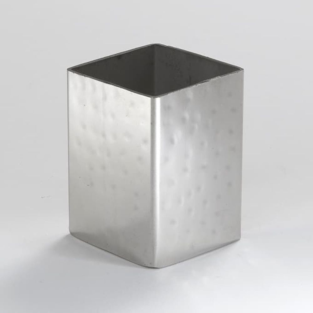 American Metalcraft Hammered Stainless Steel Square Angled Sugar Packet Holder, 2 X 2 X 2 3/4 Inch