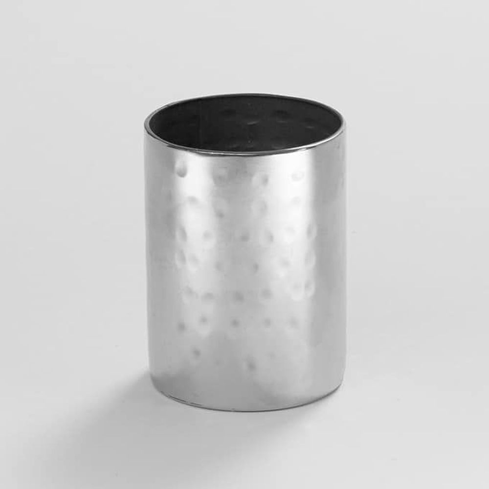 American Metalcraft Hammered Stainless Steel Round Sugar Packet Holder, 2 Inch Dia. X 2 3/4 Inch Height