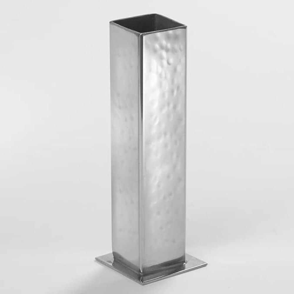 American Metalcraft Hammered Stainless Steel Bud Vase, 1 3/4 X 1 3/4 X 5 1/4 Inch