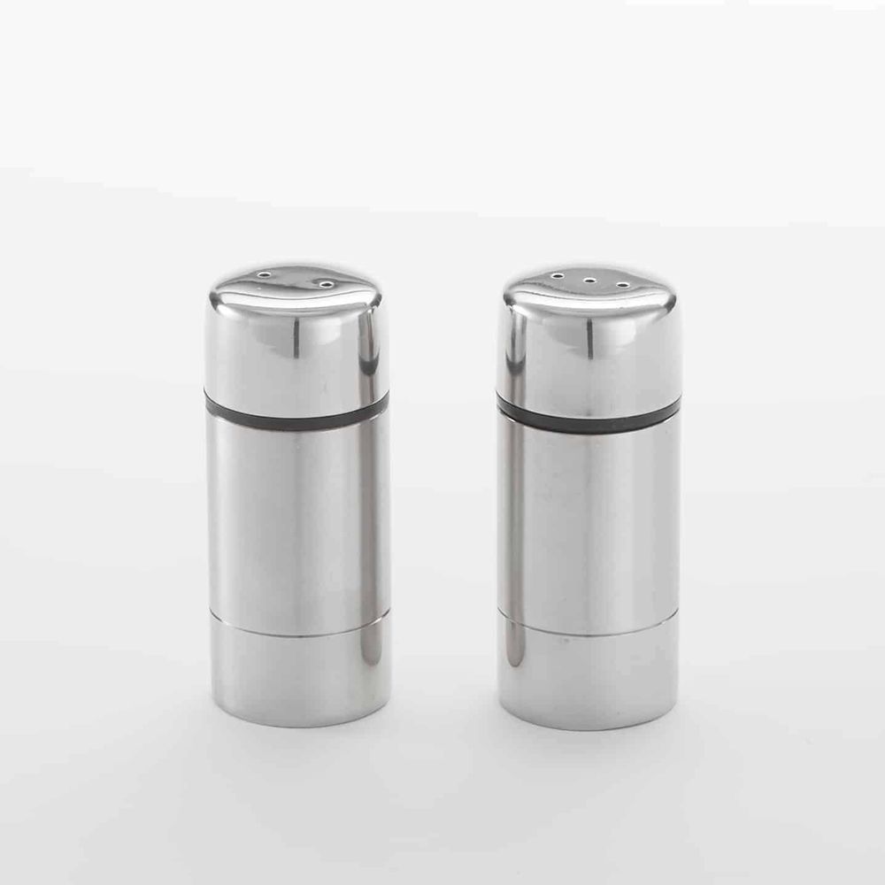 American Metalcraft Stainless Steel Round Salt And Pepper Set, 3 Inch
