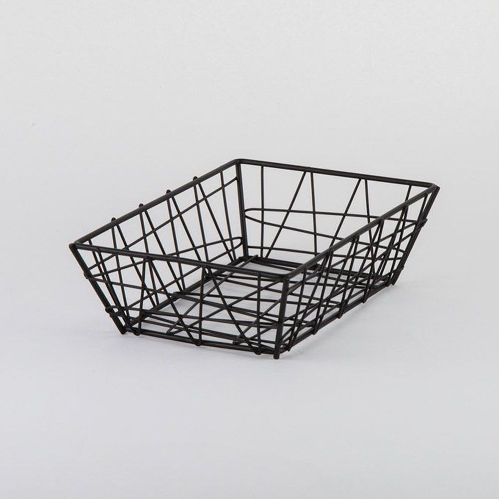 American Metalcraft Black Steel Small Zorro Basket, 9 X 6 X 2 1/2 Inch