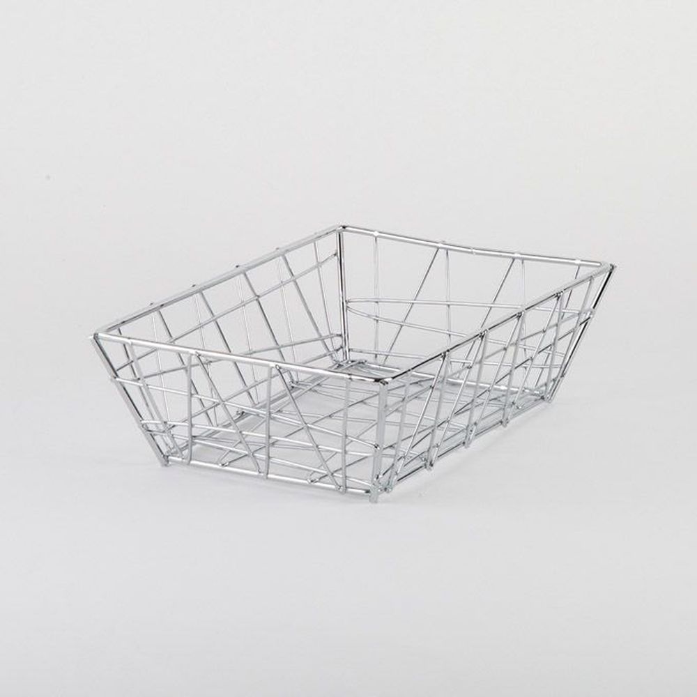 American Metalcraft Steel Chrome Finish Small Zorro Basket, 9 X 6 X 2 1/2 Inch