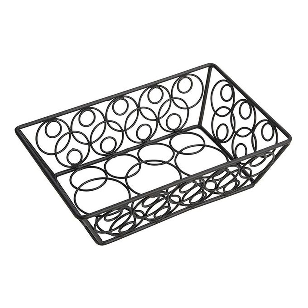 American Metalcraft Black Steel Small Loop D Loop Basket, 9 X 6 X 2 1/2 Inch