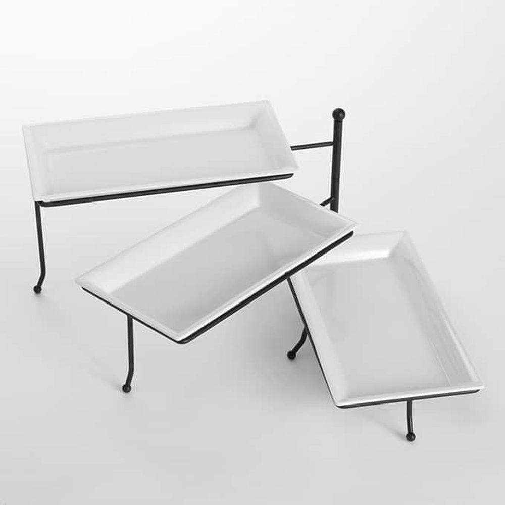 Melamine Risers American Metalcraft Melamine Foldable 3 Tier Riser with 3 Rectangular ...