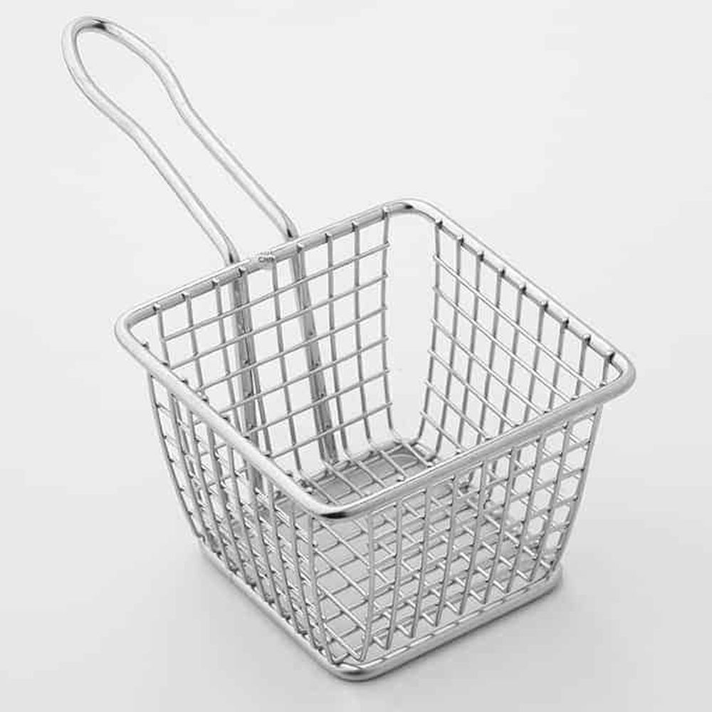 American Metalcraft Stainless Steel Square Mini Fry Basket With 3-1/2 Inch Handle, 4 X 4 X 3 Inch