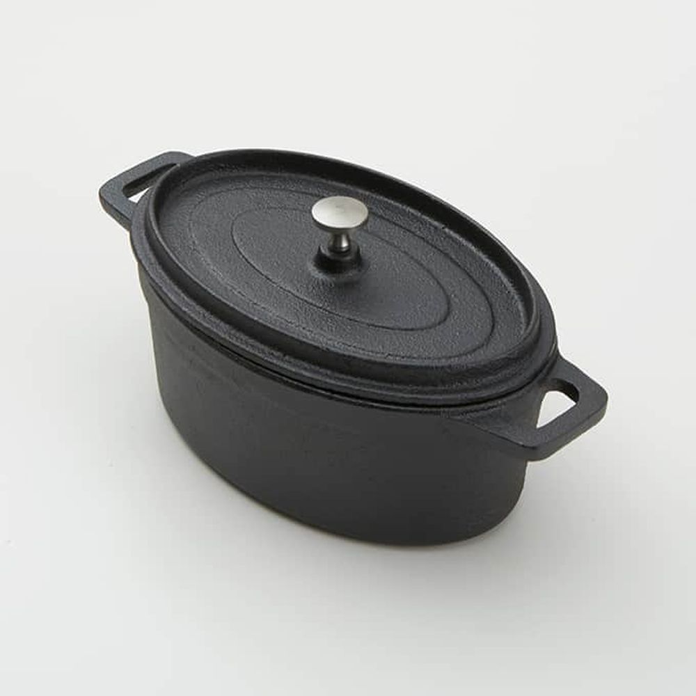 American Metalcraft Black Cast Iron Round 23.5 Ounce Casserole With Handles And Lid, 7 X 4 1/2 X 2 3/4 Inch