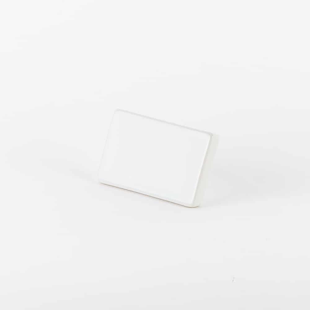 American Metalcraft White Ceramic Geometric Rectangular Card Sign, 3-3/4 X 2-1/2 Inch